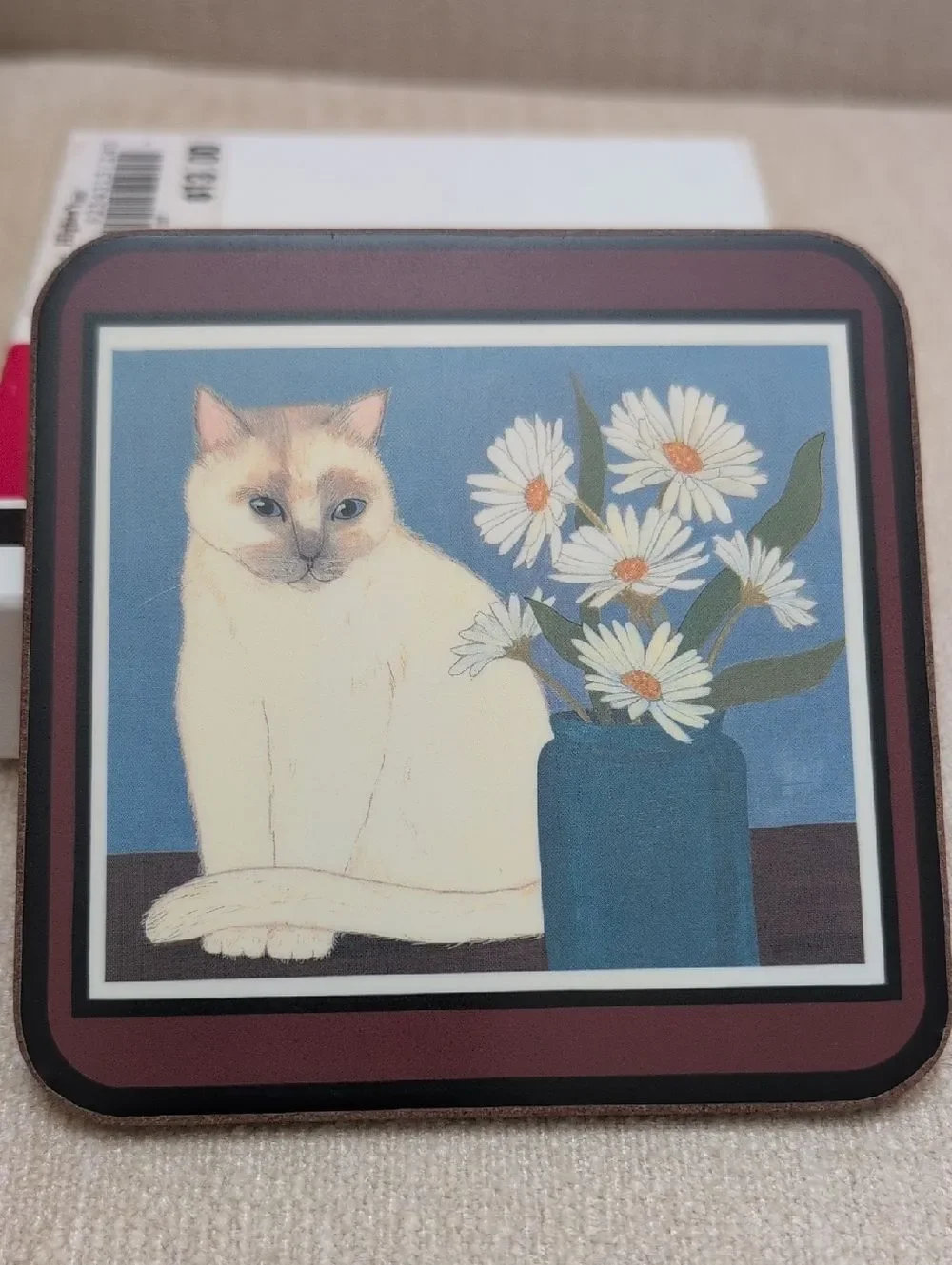 Vintage Pimpernel Cat Coasters Set of 6 Cat and Floral Designs Made in England